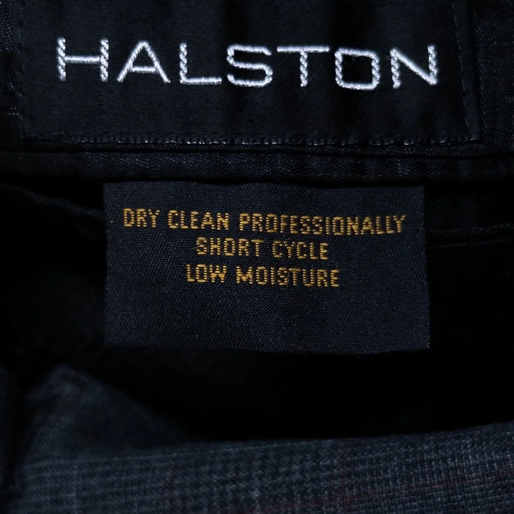 Halston Mens Blazer 40R Charcoal Gray Glen Plaid 2-Button Sport Coat Jacket